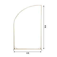 8ft Gold Metal Half Moon Floral Frame Wedding Arbor Stand, Chiara Backdrop Display Arch