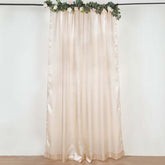 8ftx10ft Beige Satin Event Curtain Drapes, Backdrop Event Panel