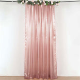 8ftx10ft Dusty Rose Satin Event Curtain Drapes, Backdrop Event Panel