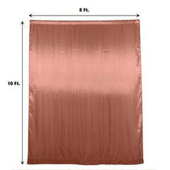 8ftx10ft Terracotta (Rust) Satin Event Curtain Drapes, Backdrop Event Panel