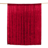 Burgundy Crushed Velvet Backdrop Curtain – 8ft x 8ft Event Drape with Rod Pocket, Privacy Panel for Photo Booths & Events