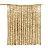 Champagne Crushed Velvet Backdrop Curtain – 8ft x 8ft Event Drape with Rod Pocket, Privacy Panel for Photo Booths & Events