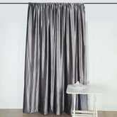 Charcoal Gray Crushed Velvet Backdrop Curtain – 8ft x 8ft Event Drape with Rod Pocket, Privacy Panel for Photo Booths & Events