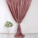 Dusty Rose Crushed Velvet Backdrop Curtain – 8ft x 8ft Event Drape with Rod Pocket, Privacy Panel for Photo Booths & Events