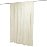 Ivory Crushed Velvet Backdrop Curtain – 8ft x 8ft Event Drape with Rod Pocket, Privacy Panel for Photo Booths & Events