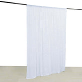 White Crushed Velvet Backdrop Curtain – 8ft x 8ft Event Drape with Rod Pocket, Privacy Panel for Photo Booths & Events