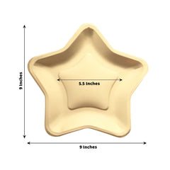 25-Pack Paper Star Shaped Dinner Plates Matte Gold - Eco-friendly Disposable 300GSM Party Plates for Starry-Themed Events 9"