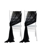 20-Pack Sheer Chair Drape Decor in Black – 9ft Shimmer Sash, Wrinkle-Free