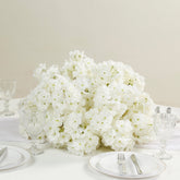 20" Pre-Arranged Artificial Cherry Blossom Centerpiece, White Silk Flower Ball Arrangement for Wedding & Event Tables