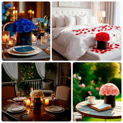 Blush Soap Rose Bouquet Flower Box Arrangement – 27pcs Roses in 6" Black Round Gift Box