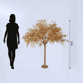 5ft Golden Faux Leaf Trees with Natural-Look Trunks – Floor Décor for Venues & Events