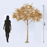 7ft Golden Faux Leaf Trees with Natural-Look Trunks – Floor Décor for Venues & Events
