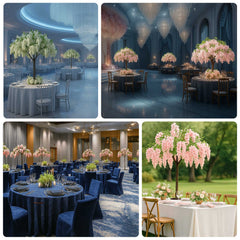 5ft Freestanding White Wisteria Artificial Tree – Cascading Silk Flower Display for Weddings & Events