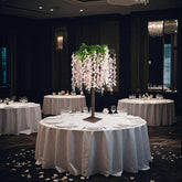 Blush Artificial Wisteria Tree – 4ft Cascading Silk Flowers with Natural Trunk for Weddings, Receptions & Event Centerpieces
