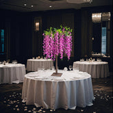 Lavender Lilac Artificial Wisteria Tree – 4ft Cascading Silk Flowers with Natural Trunk for Weddings, Receptions & Event Centerpieces