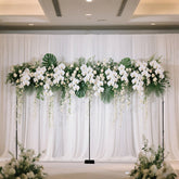 Black Heavy Duty Metal Backdrop Stand – 10ft x 20ft Pipe & Drape Adjustable Photography Background Stand with 3 Flat Steel Bases