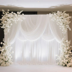 Adjustable Pipe and Drape Backdrop Stand with Double Cross Bars, Silver Aluminum Frame Support System 12ft x 12ft with Heavy Steel Bases