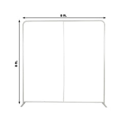 Pillowcase Backdrop Stand in Aluminum 8ft x 8ft – Portable Rounded Corner Tension Fabric Pillowcase Display Stand for Exhibits & Photography