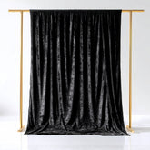 Black Crushed Velvet Backdrop Curtain – 5ft x 10ft Event Drape with Rod Pocket, Privacy Panel for Photo Booths & Events