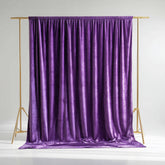 Purple Crushed Velvet Backdrop Curtain – 5ft x 10ft Event Drape with Rod Pocket, Privacy Panel for Photo Booths & Events