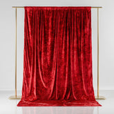 Red Crushed Velvet Backdrop Curtain – 5ft x 10ft Event Drape with Rod Pocket, Privacy Panel for Photo Booths & Events