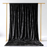 Black Crushed Velvet Backdrop Curtain – 5ft x 14ft Event Drape with Rod Pocket, Privacy Panel for Photo Booths & Events