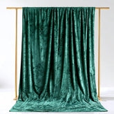 Hunter Emerald Green Crushed Velvet Backdrop Curtain – 5ft x 14ft Event Drape with Rod Pocket, Privacy Panel for Photo Booths & Events