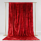 Red Crushed Velvet Backdrop Curtain – 5ft x 14ft Event Drape with Rod Pocket, Privacy Panel for Photo Booths & Events