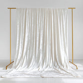 White Crushed Velvet Backdrop Curtain – 5ft x 14ft Event Drape with Rod Pocket, Privacy Panel for Photo Booths & Events