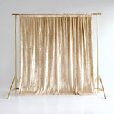 Beige Crushed Velvet Backdrop Curtain – 8ft x 8ft Event Drape with Rod Pocket, Privacy Panel for Photo Booths & Events