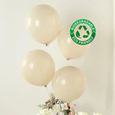 50 Pack Matte Pastel Beige Biodegradable Balloons 12", Round Eco-friendly Thick Latex Party Balloons