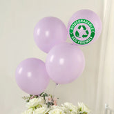 50 Pack Matte Pastel Purple Biodegradable Balloons 12", Round Eco-friendly Thick Latex Party Balloons