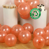 50 Pack Rose Gold Biodegradable Balloons, 12" Thickened Extra Strong Eco-friendly Latex Helium Party Balloons
