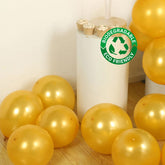 50 Pack Gold Biodegradable Balloons, 12" Thickened Extra Strong Eco-friendly Latex Helium Party Balloons