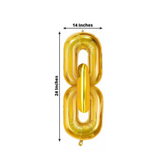 30-Pack 24" Gold Chain Foil Balloons – Jumbo Link Mylar Balloons for 90s Hip Hop Party Arches Up to 44ft Long Balloon Chain