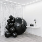 2-Pack Metallic Black Sphere Balloons, 43" Orbz Mylar Balloons Helium or Air-Filled Party Supplies