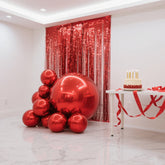 2-Pack Metallic Red Sphere Balloons, 43" Orbz Mylar Balloons Helium or Air-Filled Party Supplies