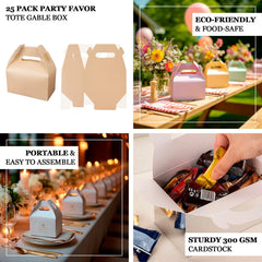 25 Pack Candy Gift Tote Gable Boxes, Royal Blue Party Favor Treat Boxes - 6"x3.5"x7"