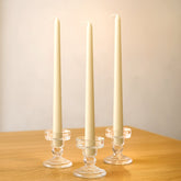 10-Pack Taper Candles Premium Wax Design Ivory - Unscented Candles for Upscale Settings 10"