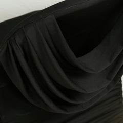 Spandex Folding Chair Cover Black with Ruched Swag Back and Foot Pockets – Fitted Stretch Slipcover