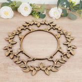 6 Pack Acrylic Plastic 13" Charger Plates in Gold Leaf Wreath Design – Round Decorative Dinner Table Plates