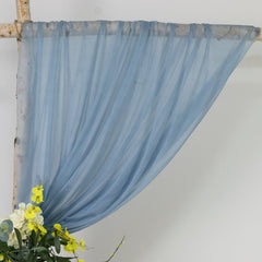Dusty Blue Sheer Backdrop Drape – 5ft x 14ft Wedding Arch & Ceiling Decor Panel, Wrinkle Free with Soft Shimmer