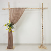 Taupe Sheer Backdrop Drape – 5ft x 14ft Wedding Arch & Ceiling Decor Panel, Wrinkle Free with Soft Shimmer