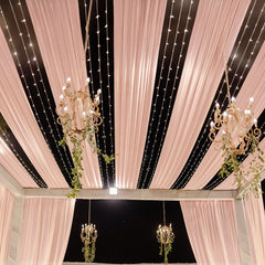 Blush Sheer Backdrop Drape – 5ftx32ft Wedding Arch & Ceiling Decor Panel, Wrinkle Free with Soft Shimmer