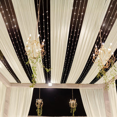 Beige Sheer Backdrop Drape – 5ftx32ft Wedding Arch & Ceiling Decor Panel, Wrinkle Free with Soft Shimmer