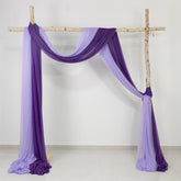 Purple Sheer Backdrop Drape – 5ftx32ft Wedding Arch & Ceiling Decor Panel, Wrinkle Free with Soft Shimmer