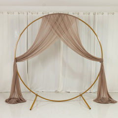 Taupe Sheer Backdrop Drape – 5ftx32ft Wedding Arch & Ceiling Decor Panel, Wrinkle Free with Soft Shimmer