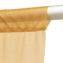 Sheer Backdrop Curtain Panel 5ft × 10ft Gold – Wedding Arch Drape with Rod Pocket