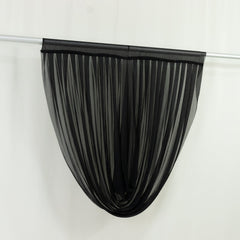 4ft x 4ft Sheer Chiffon Backdrop Valance Drapes – Black Curved Swag Topper Panel