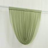 4ft x 4ft Sheer Chiffon Backdrop Valance Drapes – Dusty Sage Green Curved Swag Topper Panel